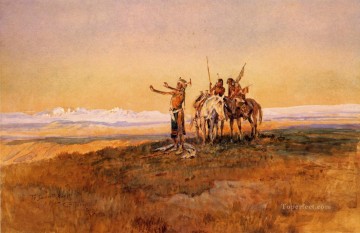  americano Pintura al %C3%B3leo - Invocación al Sol Indios americanos occidentales Charles Marion Russell